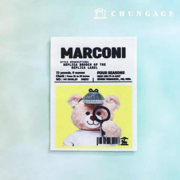 Decorative label label patch Marconi Teddy Bear Detective 58850