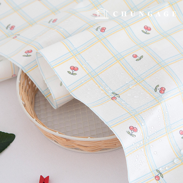 1yard Waterproof Cloth Check Floral Flower fabric Laminated TPU Waterproof Fabric Sweetie