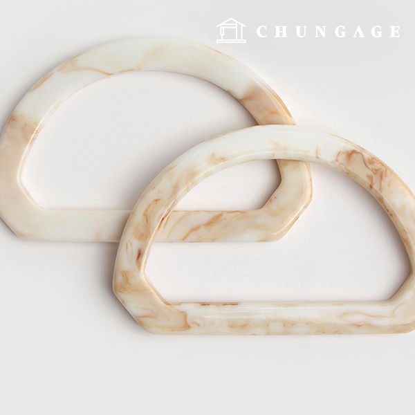 Bag handle marble DForm handle milk beige 10.5cm 41706