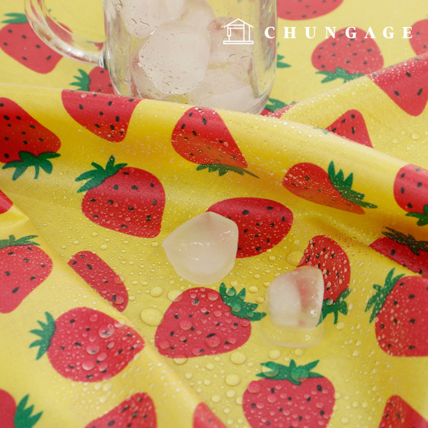 2 yard Waterproof Cloth Fruit Fabric Laminated TPU Waterproof Fabric Strawberry Chouchu
