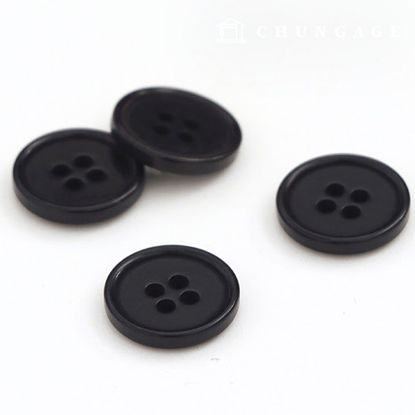 Plastic Coat Button Dress Shirt Suit Blouse Modern French 15mm Black 84387