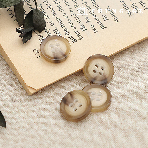 Plastic coat button dress shirt suit blouse moco bling two-tone button 15mm two-tone beige 63104