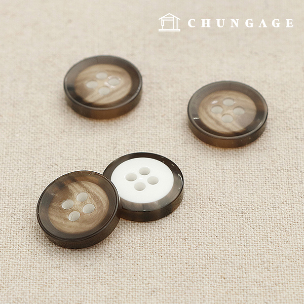 Plastic Coat Button Dress Shirt Suit Blouse Moco Bling Two-tone Button 15mm Two-Tone Brown 63107