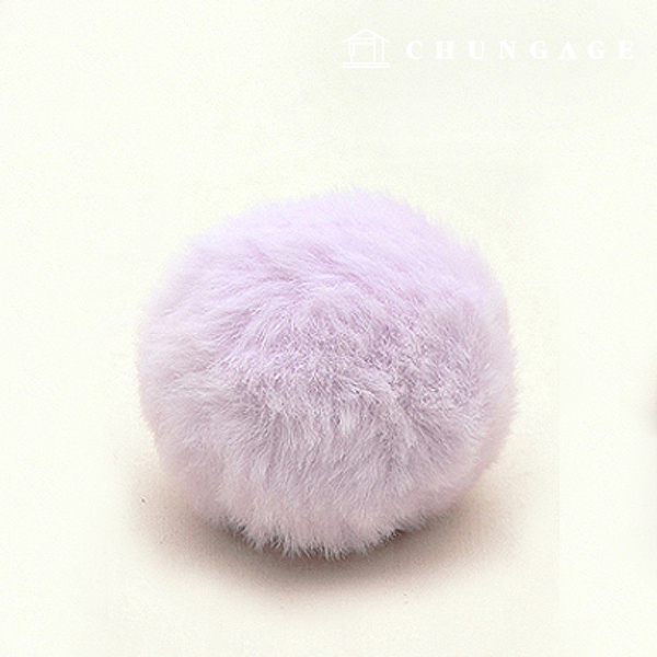 Fur bell decoration pom-pom pastel 40mm Violet 71382