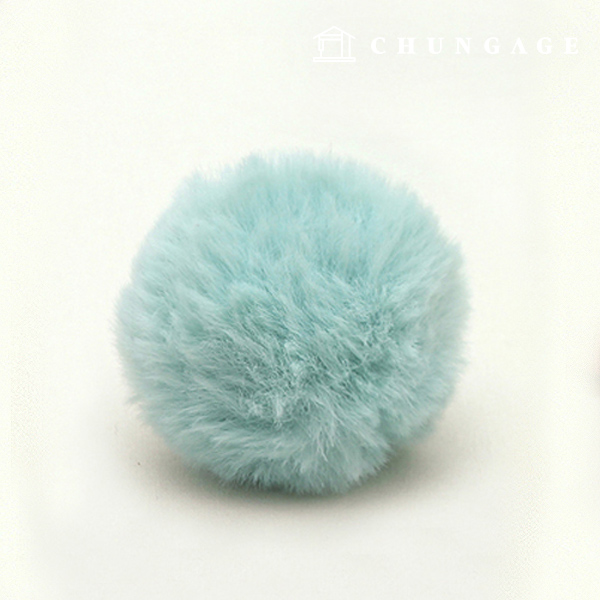 Fur bell decoration pom pom popping poppy pastel 40mm pastel mint 71379