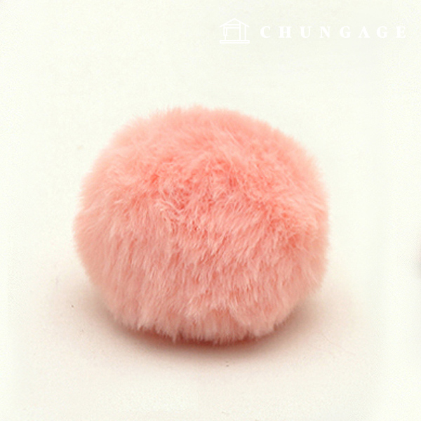 Fur bell decoration pom-pom pastel 40mm Peach 71381