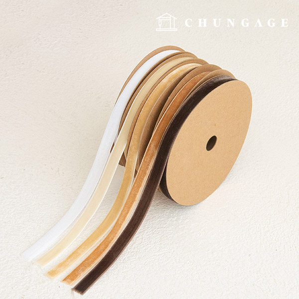 Ribbon Tape Single-sided Velvet Packaging Ribbon Ribbon Craft String 10mm Beige 5 types