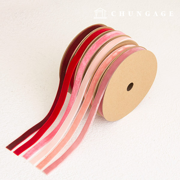 Ribbon Tape Single-sided Velvet Packaging Ribbon Ribbon Craft String 10mm Pink 6 types