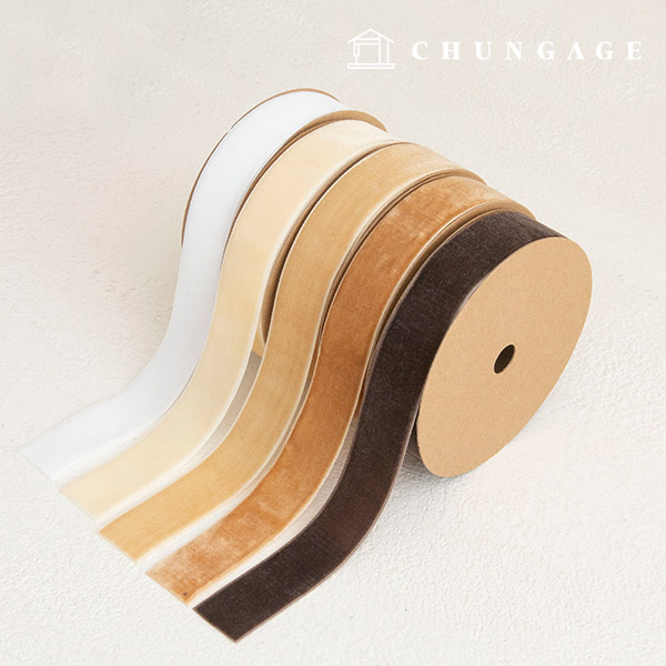 Ribbon Tape Single-sided Velvet Packaging Ribbon Ribbon Craft String 25mm Beige 5 types
