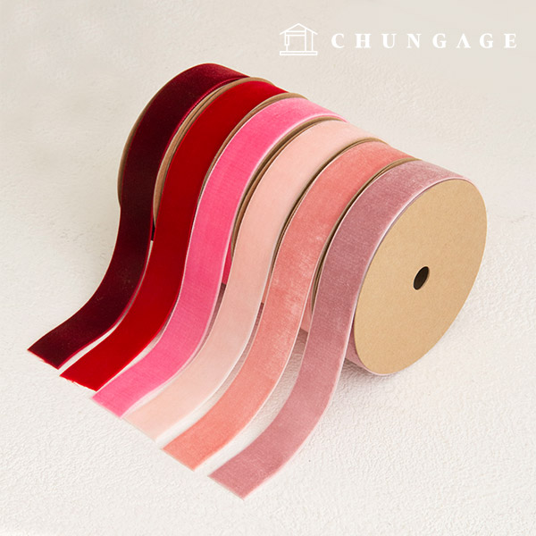 Ribbon Tape Single-sided Velvet Packaging Ribbon Ribbon Craft String 25mm Pink 6 types