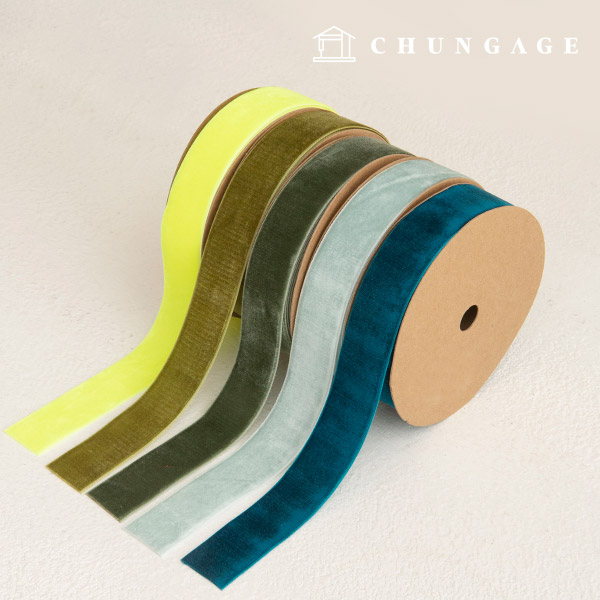 Ribbon Tape Single-sided Velvet Packaging Ribbon Ribbon Craft String 25mm Green Blue 5 types