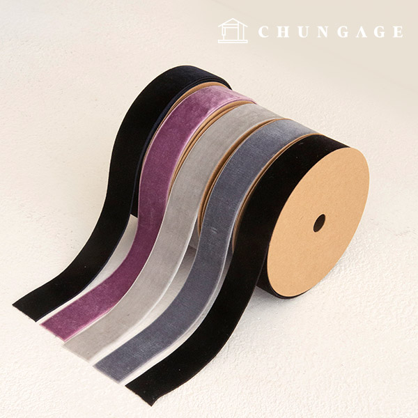 Ribbon Tape Single-sided Velvet Packaging Ribbon Ribbon Craft String 25mm Purple Black 5 types