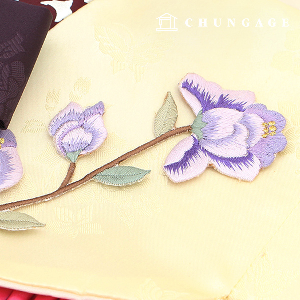 Hanbok decoration Hanbok accessories Blooming Flower embroidery decoration Purple 73888