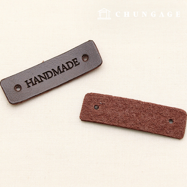 Leather Label Vintage Label Basic Handmade Dark Brown 48100