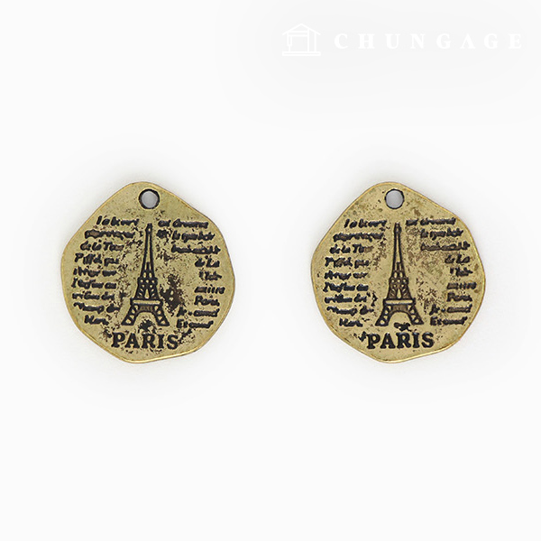 Charm decoration Vintage Paris double-sided antique gold 83452