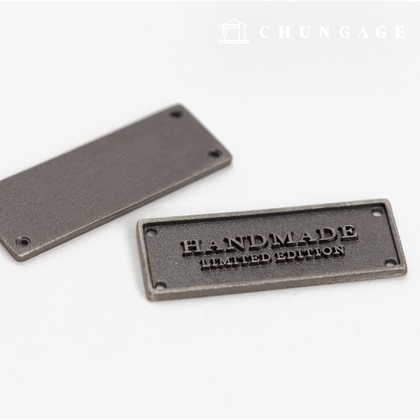 Metal Label Metal Vintage Handmade Metal Gray 85725