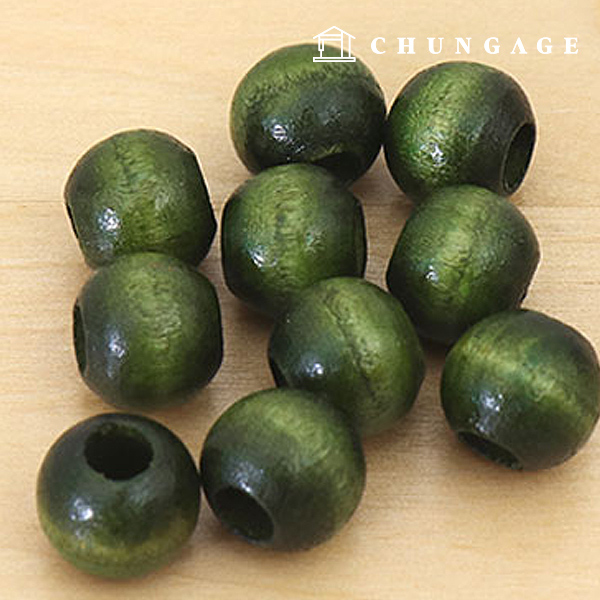 Macrame Materials Wood Beads Wood Beads Selvier 13mm Green 61738