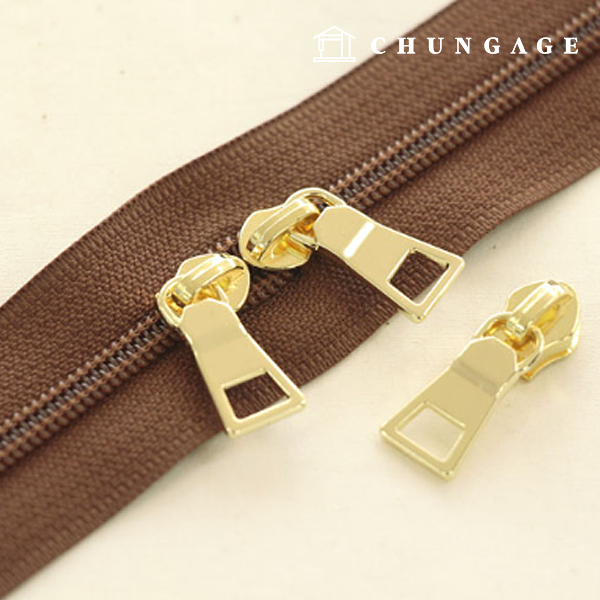 Roll Zipper Coil Zipper Home Fashion Zipper 100cm Solid Brown 60030