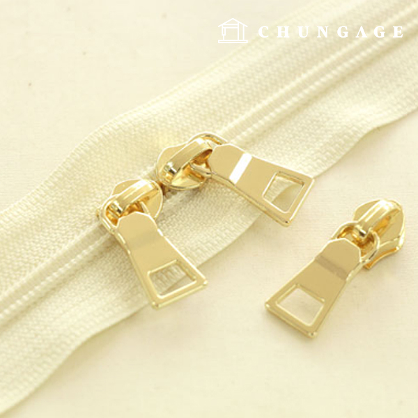 Roll Zipper Coil Zipper Home Fashion Zipper 100cm Solid Ivory 60040