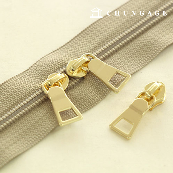 Roll Zipper Coil Zipper Home Fashion Zipper 100cm Solid Gentle Beige 60038