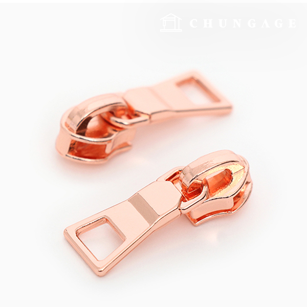 Coil Zipper Slider No. 5 Metal Zipper Solid Rose Gold 48074