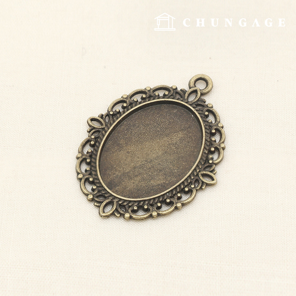 Charm decoration Vintage Scarlett ellipse big pendant antique gold 73522