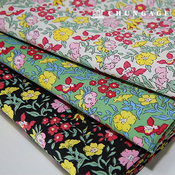 Cotton fabric cotton40 count Wide Width floral fabric flower fabric spring flower 3 types