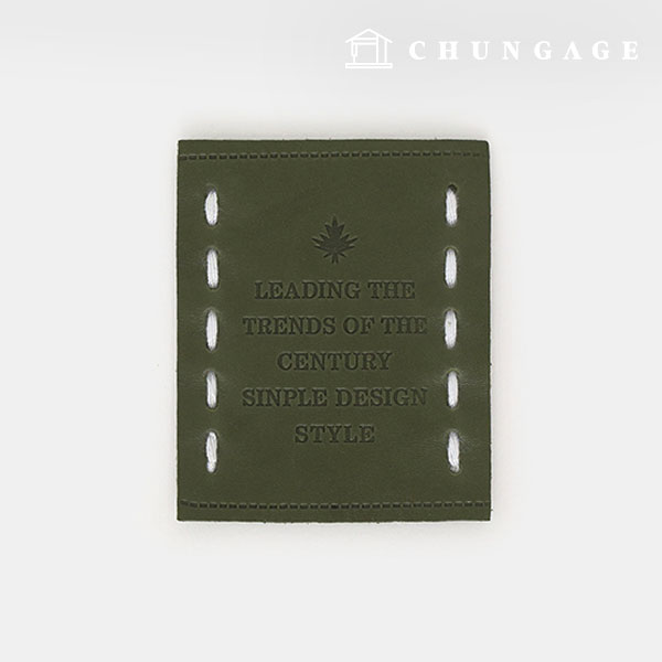 Leather label Vintage stitch key point Green 83282