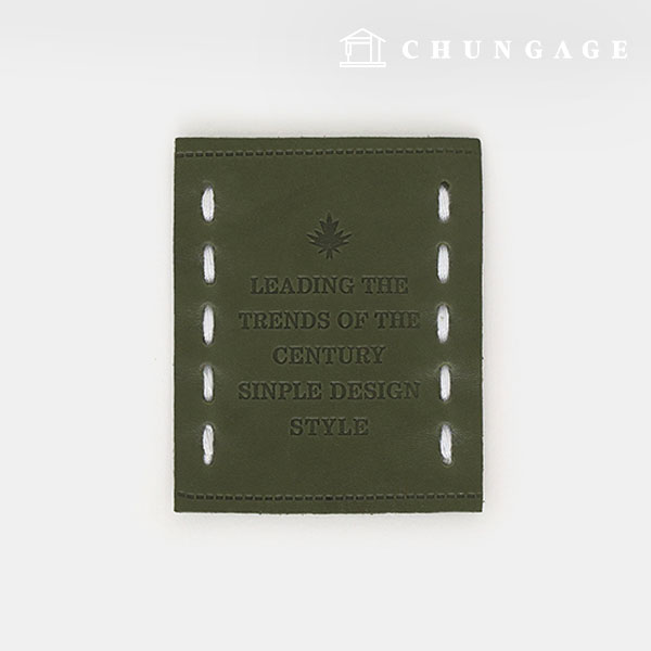 Leather label Vintage stitch key point Green 83282