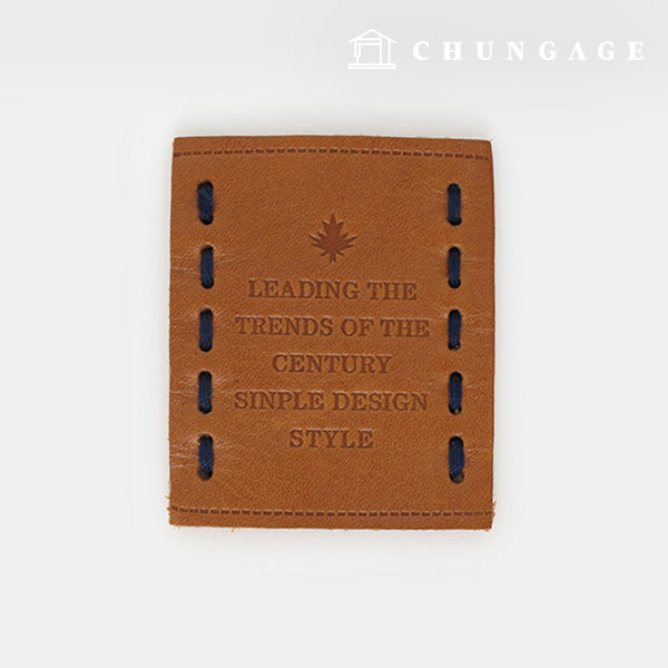 Leather label Vintage stitch key point Brown 83281