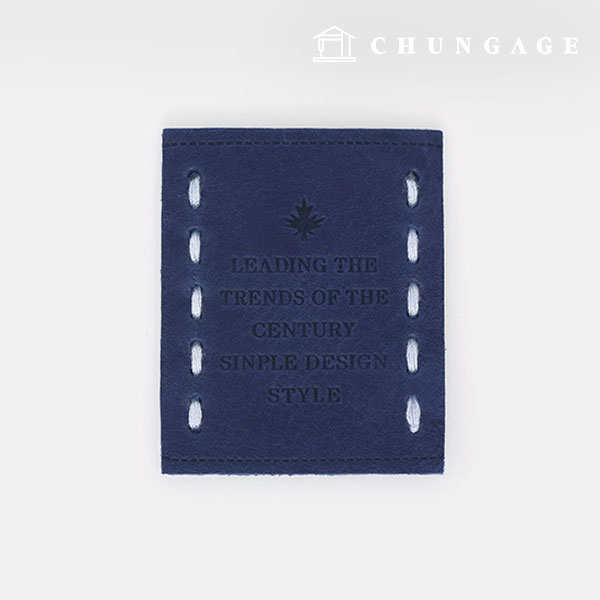 Leather label Vintage stitch key point Blue 83283