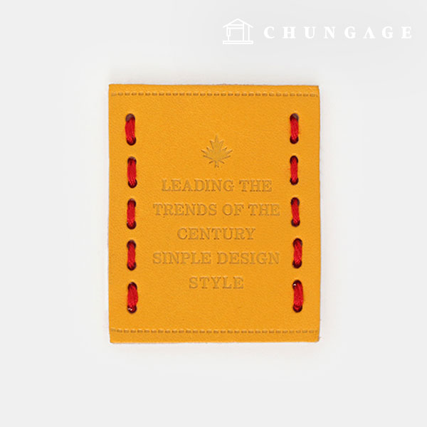 Leather label Vintage stitch key point Yellow 83285