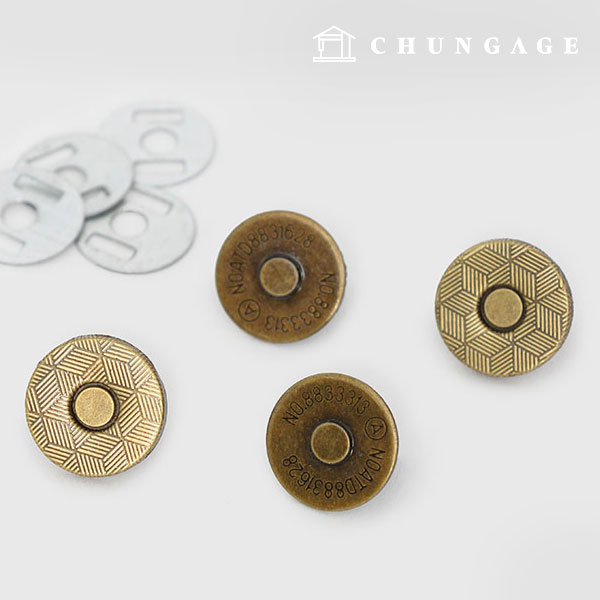 Magnetic Button Round 14mm Slim Antique Gold 48567