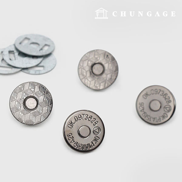 Magnetic Button Round 18mm Slim Metal Gray 48566