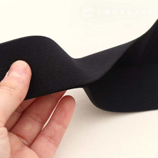 Pants elastic waist elastic band Double-sided folding band 80mm Black 71828