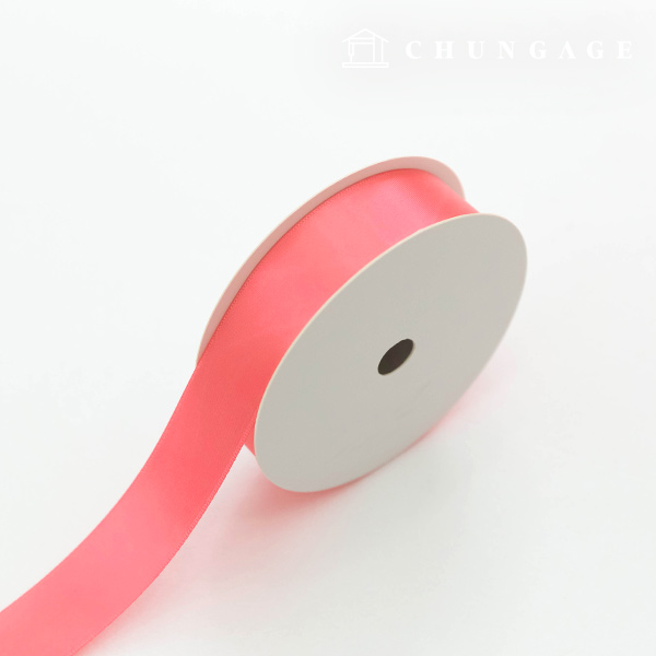 Satin Ribbon 20 roll Packaging Ribbon Tape String Ribbon Craft 25mm Coral Pink