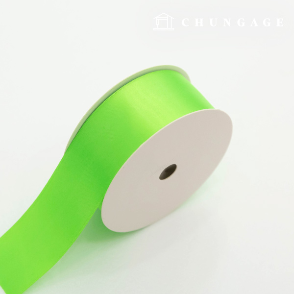 Satin Ribbon 20 roll Packaging Ribbon Tape String Ribbon Craft 40mm Yellow green