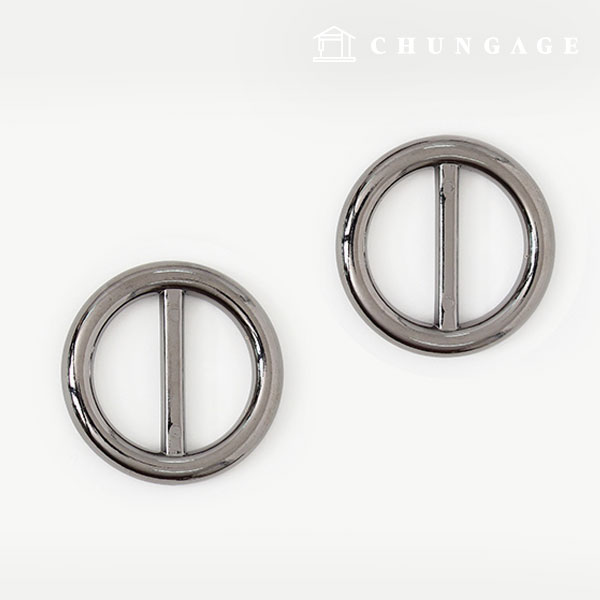 Trench buckle 30mm simple round metal gray 76170