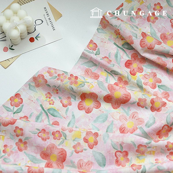 Asa fabric cotton60 count Wide Width vintage camellia