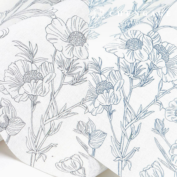 Linen Fabric Cotton Linen 11 count Eco-friendly E-DTP Cotton Linen Wide Width Sketch Floral 2 types