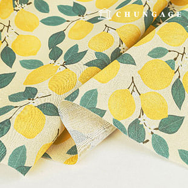 Linen Fabric Cotton Linen 11 count Eco-friendly E-DTP Cotton Linen Wide Width Humming Lemon Tree ML1038