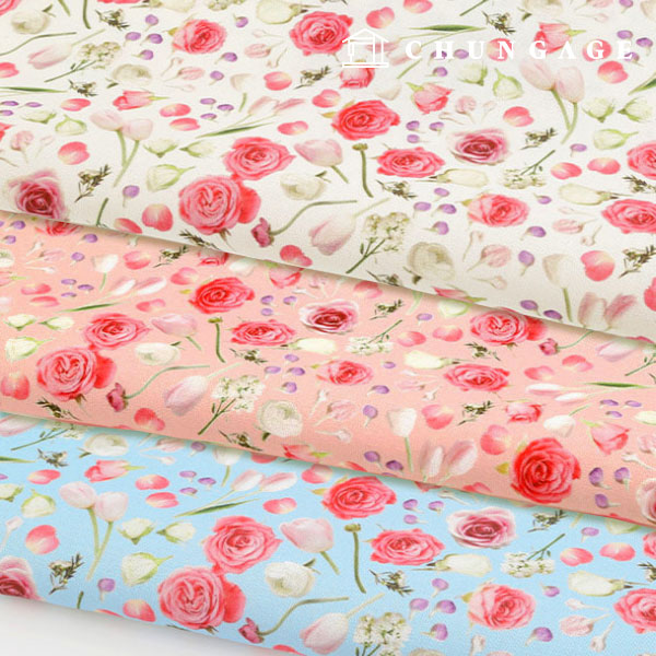 Linen Fabric Cotton Linen 11 count Eco-friendly E-DTP Cotton Linen Wide Width Fairy Rose 3 types