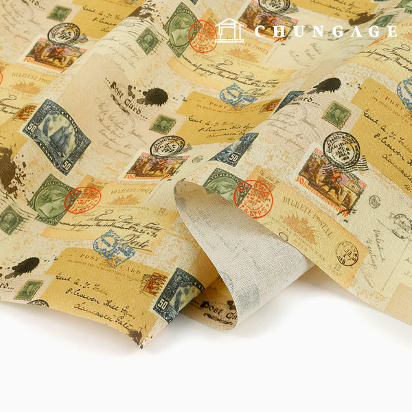 Linen Fabric Cotton Linen 11 count Eco-friendly E-DTP Cotton Linen Wide Width Vintage Postcard MLYS1278