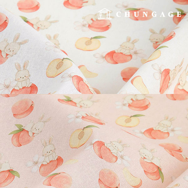 Linen fabric Cotton linen 11 count eco-friendly E-DTP cotton linen Wide Width Peach Rabbit 2 types