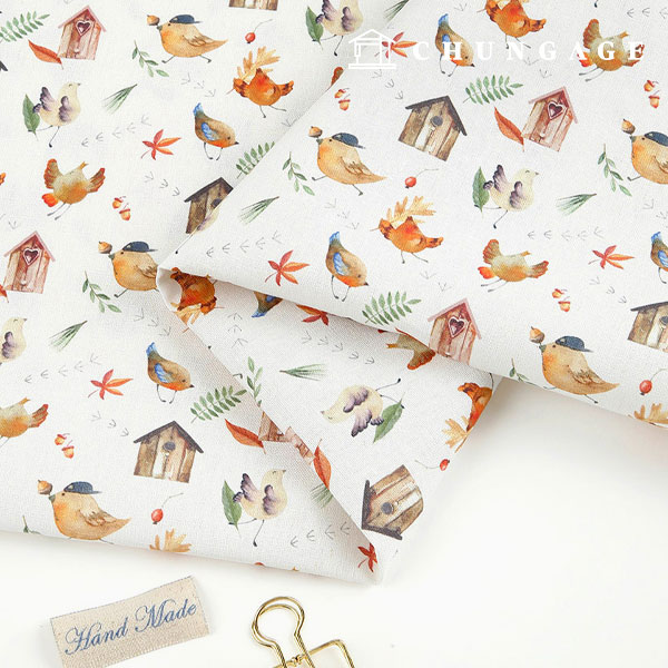 Linen Fabric Cotton Linen 11 count Eco-friendly E-DTP Cotton Linen Wide Width Cabin Bird ML1411