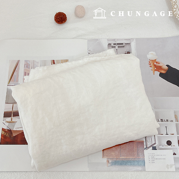 Linen Rayon Fabric Washing Plain Fabric Wide Width Slub Whiteivory Byre