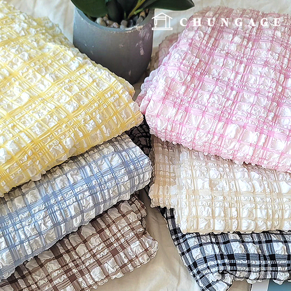 Check Fabric Ripple Jijimi Summer fabric Seersucker Span Fabric Bubble Cooling 6 types