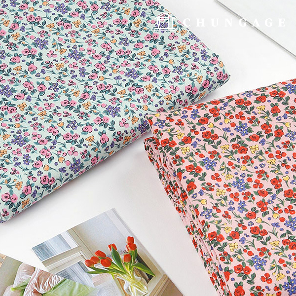 Eco-friendly antibacterial and anti-inflammatory fabric E-DTP cotton 20 count Smally Summer Flower 2 types