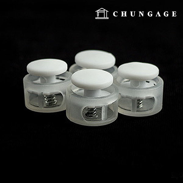 Clothing stopper strap adjustment round stopper transparent White Color mix 63648