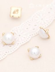 Pearl Button 4Piece Vintage Gold Coat Jacket Button Romantic Gold 12mm